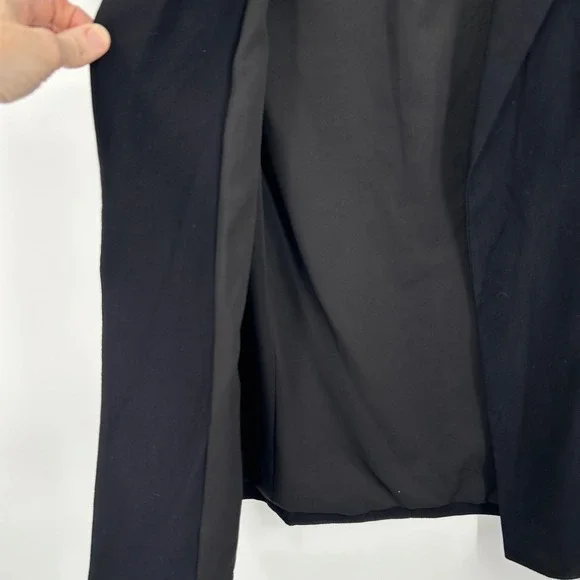 AllSaints Womens Aleida Blazer 0 Black Open Front Longline Minimalist Workwear - Picture 7 of 9